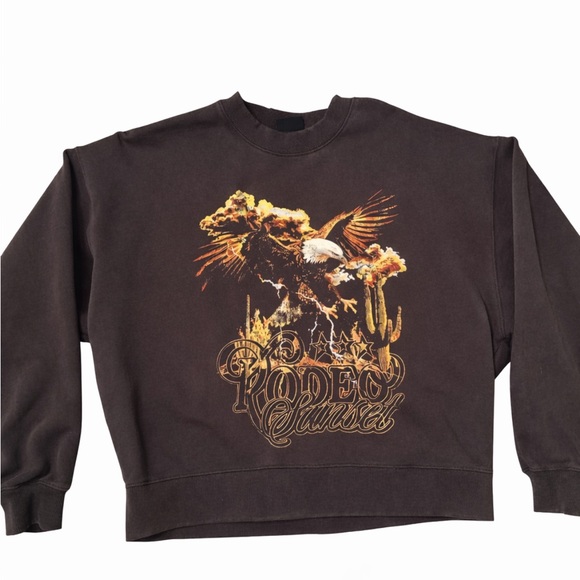 Other - Rodeo Sunset Graphic Men's Sweater - Black